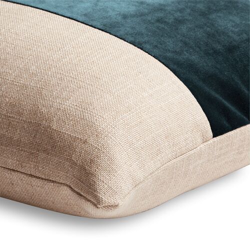 Blakely 19x19 Pillow, Natural/Teal 3 Blakely 19x19 Pillow, Natural/Teal