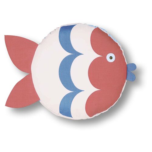 Ellie 14x14 Outdoor Right-Facing Pillow, Coral
