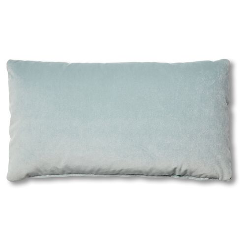 Ada Long Lumbar Pillow, Sky Blue Velvet 1 Ada Long Lumbar Pillow, Sky Blue Velvet