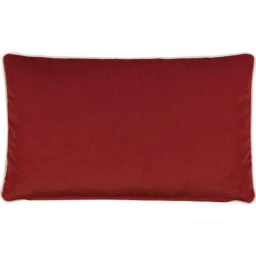 Kona Zebra Velvet Lumbar Pillow, Red 2 Kona Zebra Velvet Lumbar Pillow, Red