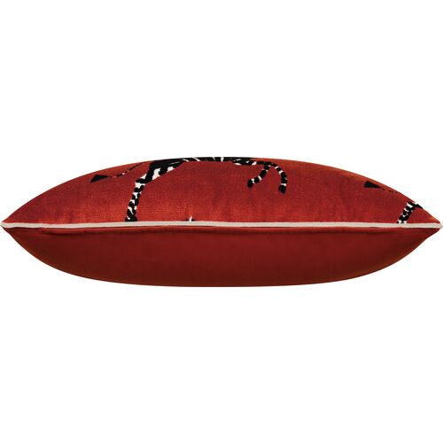 Kona Zebra Velvet Lumbar Pillow, Red 3 Kona Zebra Velvet Lumbar Pillow, Red