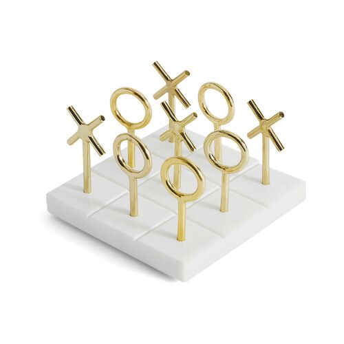 Zeal Tic-Tac-Toe Set, Gold/White 1 Zeal Tic-Tac-Toe Set, Gold/White
