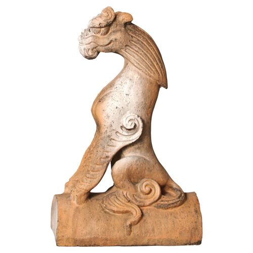 15" Asian Dragon Tile, Autumn Rose 1 15" Asian Dragon Tile, Autumn Rose