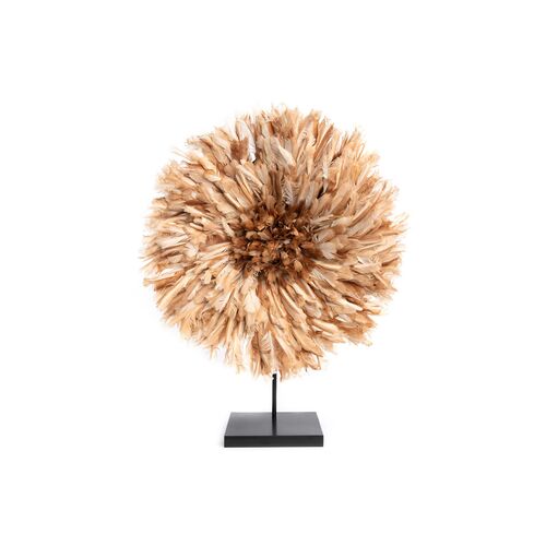 26" Juju Feather Hat w/ Stand, Natural 1 26" Juju Feather Hat w/ Stand, Natural