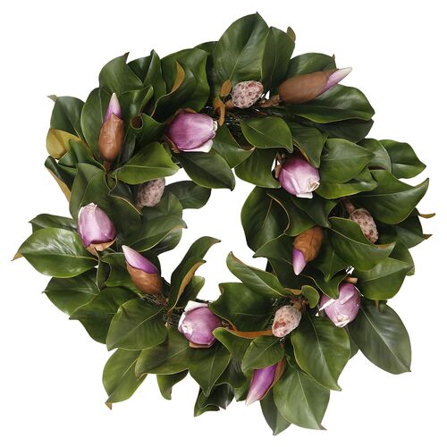 24" Magnolia Bud Wreath, Faux