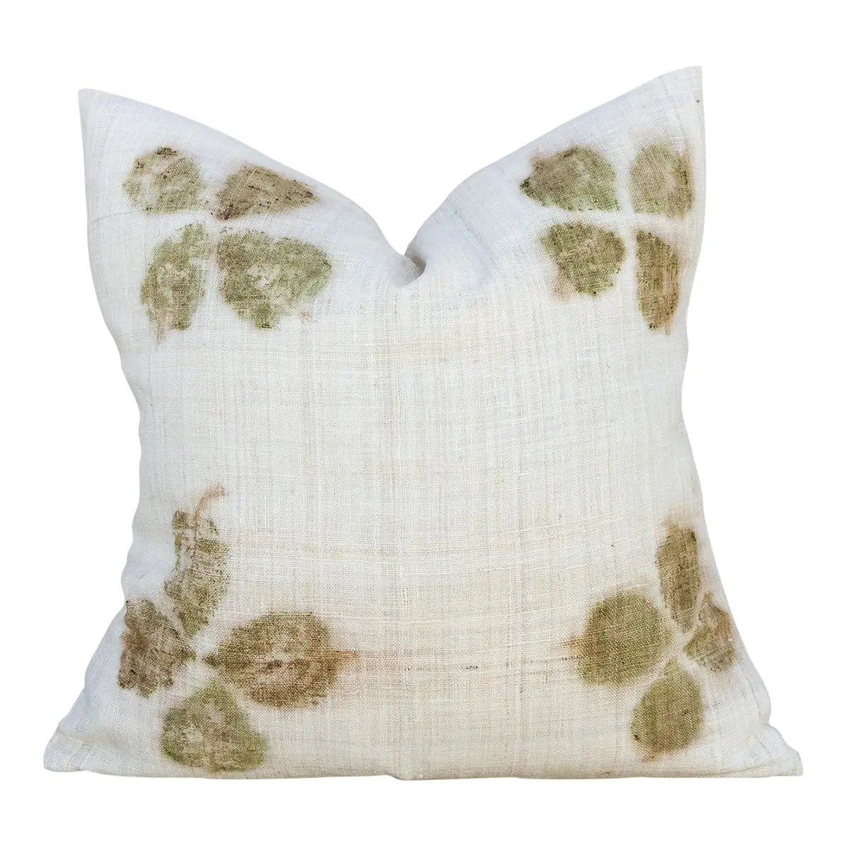 Lemla Leaf Printed Organic Silk Pillow 1 Lemla Leaf Printed Organic Silk Pillow