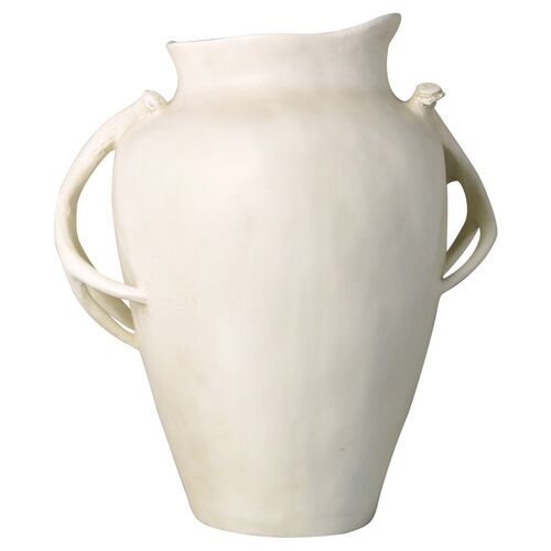 24" Deer Horn Planter, Antiqued Stone
