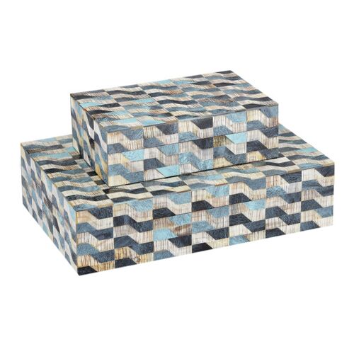 S/2 Ezra Boxes, Blue 1 S/2 Ezra Boxes, Blue