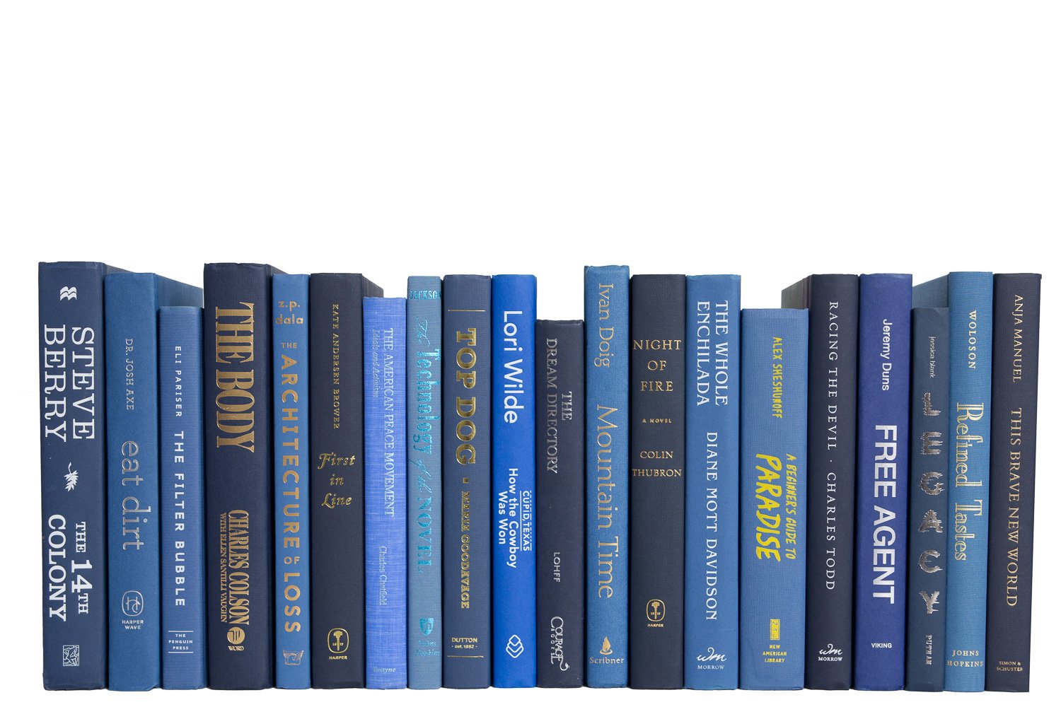 Modern Decorative Books by the Foot, Denim 2 Modern Decorative Books by the Foot, Denim