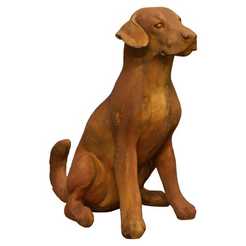 20" Sitting Puppy Statue, Sandstone 1 20" Sitting Puppy Statue, Sandstone