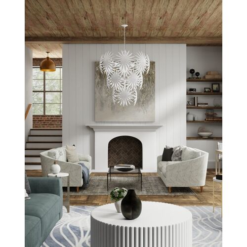 Micha Marble Accent Table, Antique Nickel/White 5 Micha Marble Accent Table, Antique Nickel/White