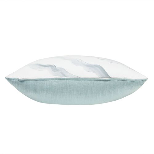 Calypso Handpainted Seaside Pillow, White/Blue 3 Calypso Handpainted Seaside Pillow, White/Blue