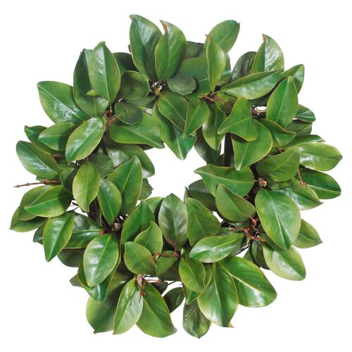 22" Magnolia Leaf Wreath, Faux