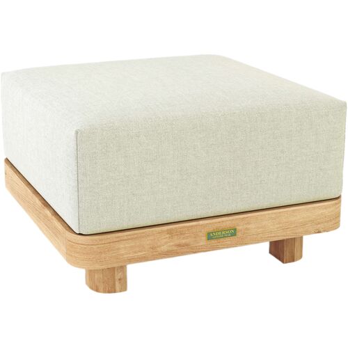 Oceaire Outdoor Teak Ottoman, Sunbrella 1 Oceaire Outdoor Teak Ottoman, Sunbrella