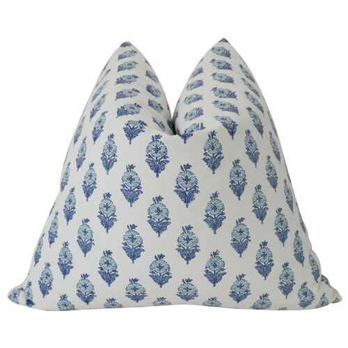 Valencia 24x24 Pillow, Indigo/White 1 Valencia 24x24 Pillow, Indigo/White
