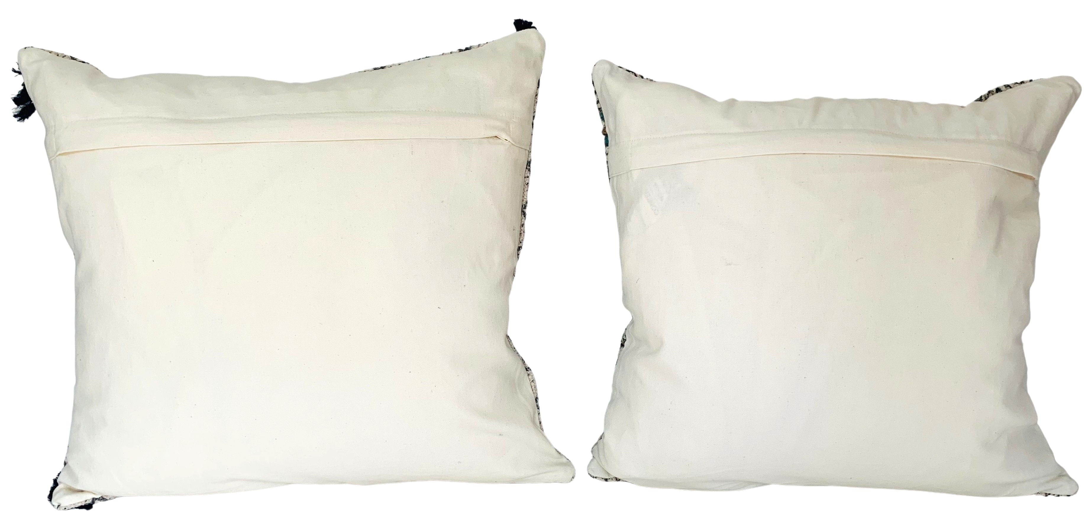 Indian Hand-Printed Pillows, Pair 4 Indian Hand-Printed Pillows, Pair