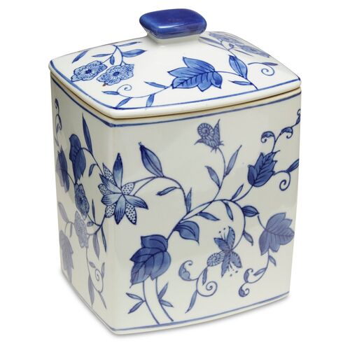 8" Paget Canister, Blue/White 1 8" Paget Canister, Blue/White