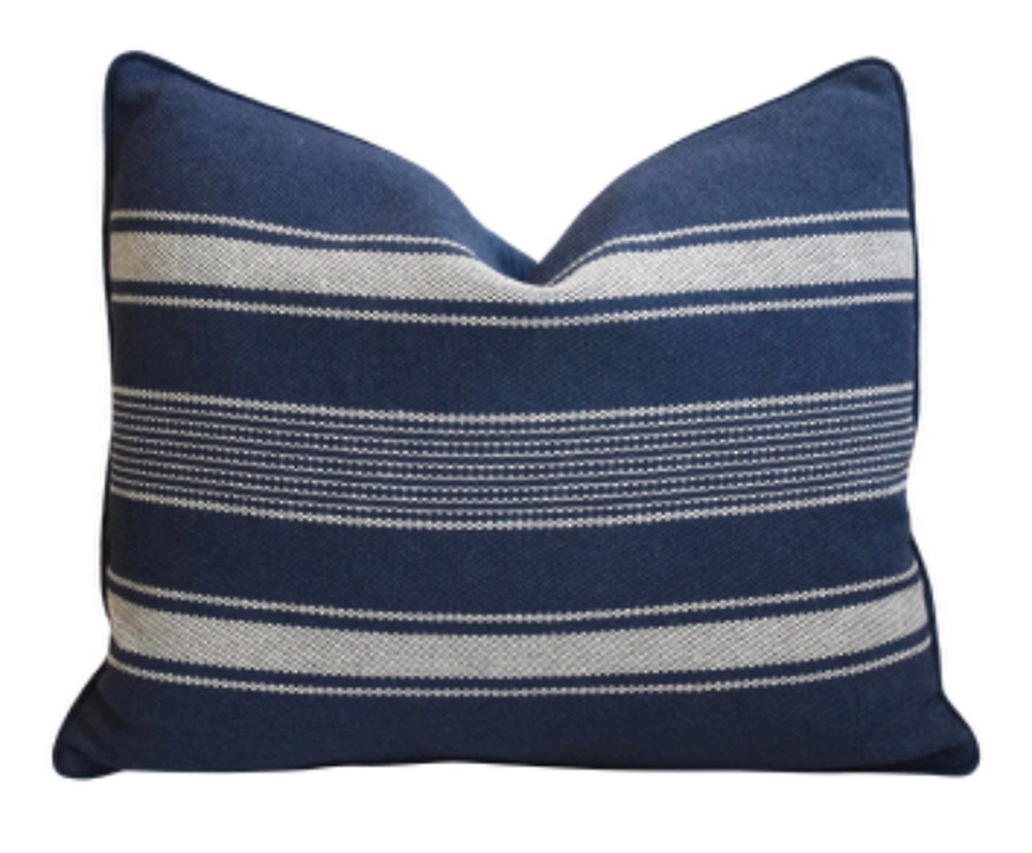 Blue & White Nautical Striped Pillow 1 Blue & White Nautical Striped Pillow