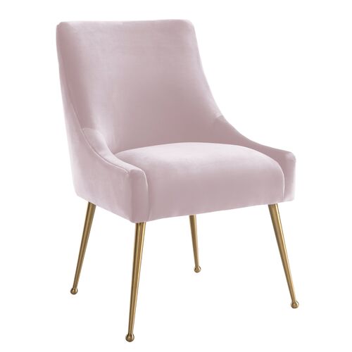 Georgia Side Chair, Blush Velvet 1 Georgia Side Chair, Blush Velvet