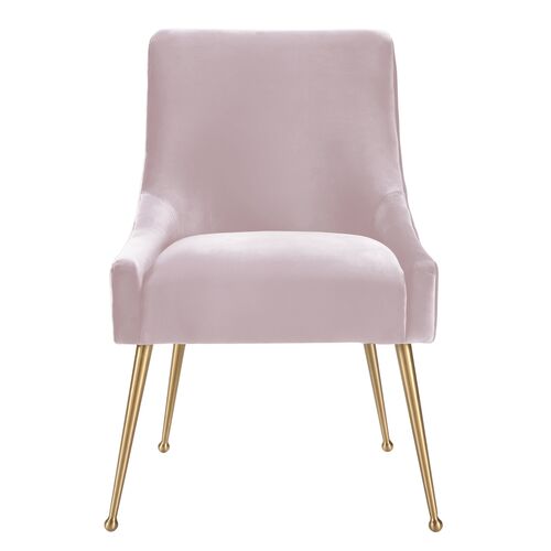 Georgia Side Chair, Blush Velvet 3 Georgia Side Chair, Blush Velvet