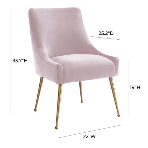 Georgia Side Chair, Blush Velvet 5 Georgia Side Chair, Blush Velvet