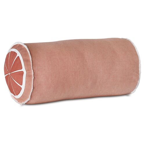 Citrus 9x18 Outdoor Bolster Pillow, Melon 1 Citrus 9x18 Outdoor Bolster Pillow, Melon