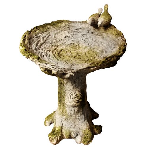 16" Nature's Small Birdbath, White Moss 1 16" Nature's Small Birdbath, White Moss