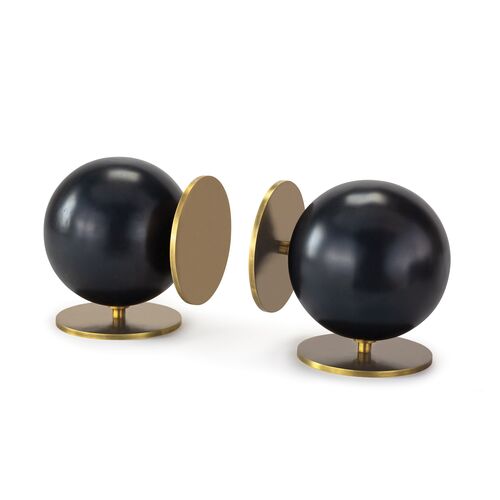 Grant Bookends, Blackened Brass 1 Grant Bookends, Blackened Brass
