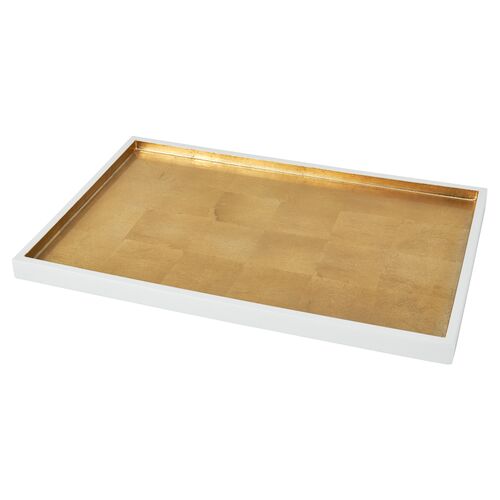 Gold Bottom Tray, White 1 Gold Bottom Tray, White
