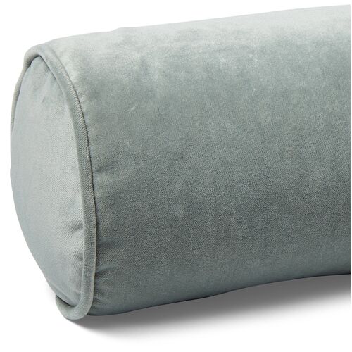 Anne Bolster Pillow, Mineral Velvet 3 Anne Bolster Pillow, Mineral Velvet