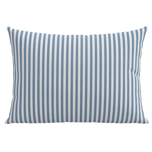 Further Stripe 22x15 Lumbar Pillow, Denim 1 Further Stripe 22x15 Lumbar Pillow, Denim