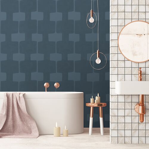 Modern Blocks Wallpaper, Blue 2 Modern Blocks Wallpaper, Blue