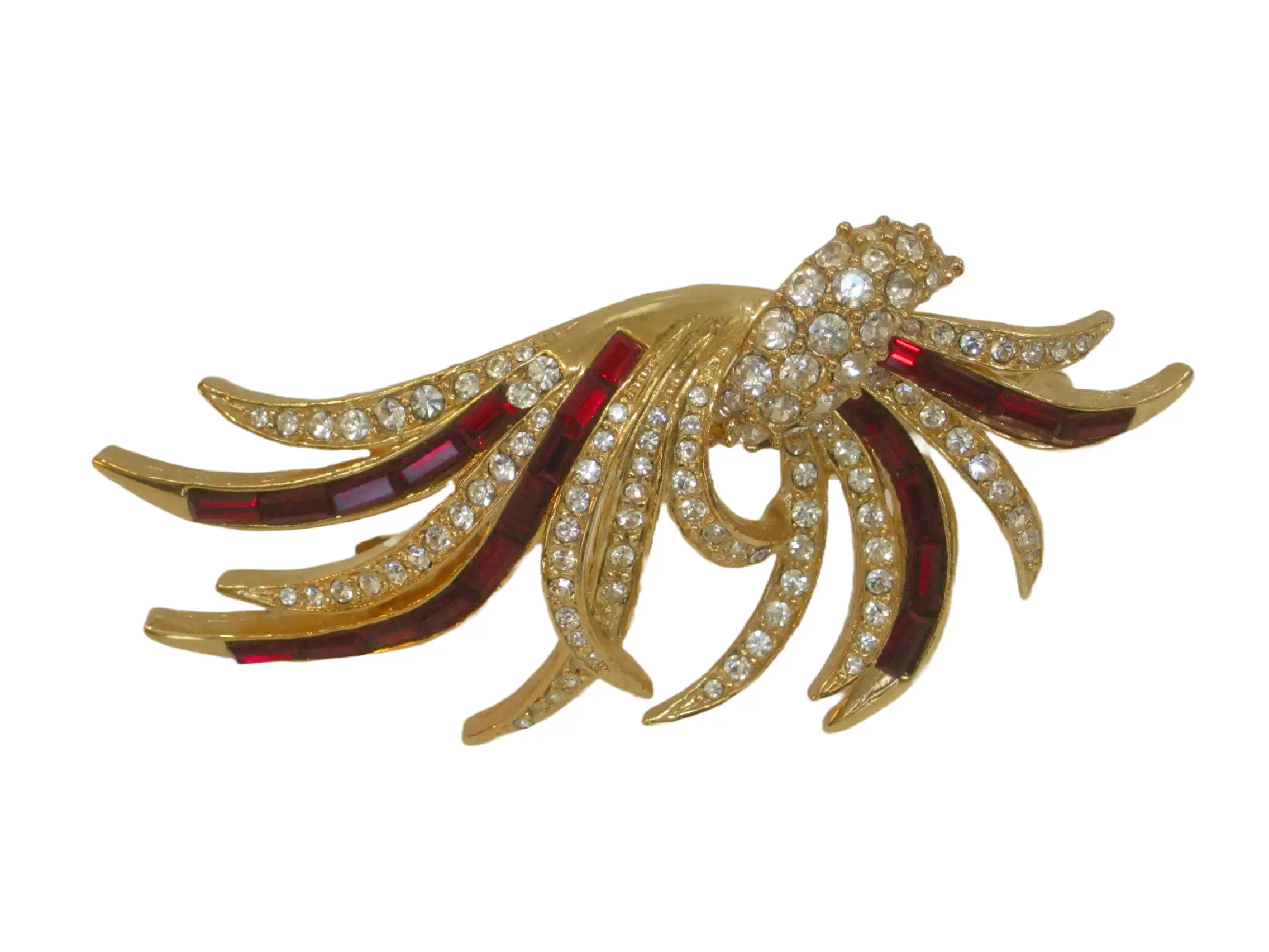 Givenchy Ruby Flame Crystal Brooch