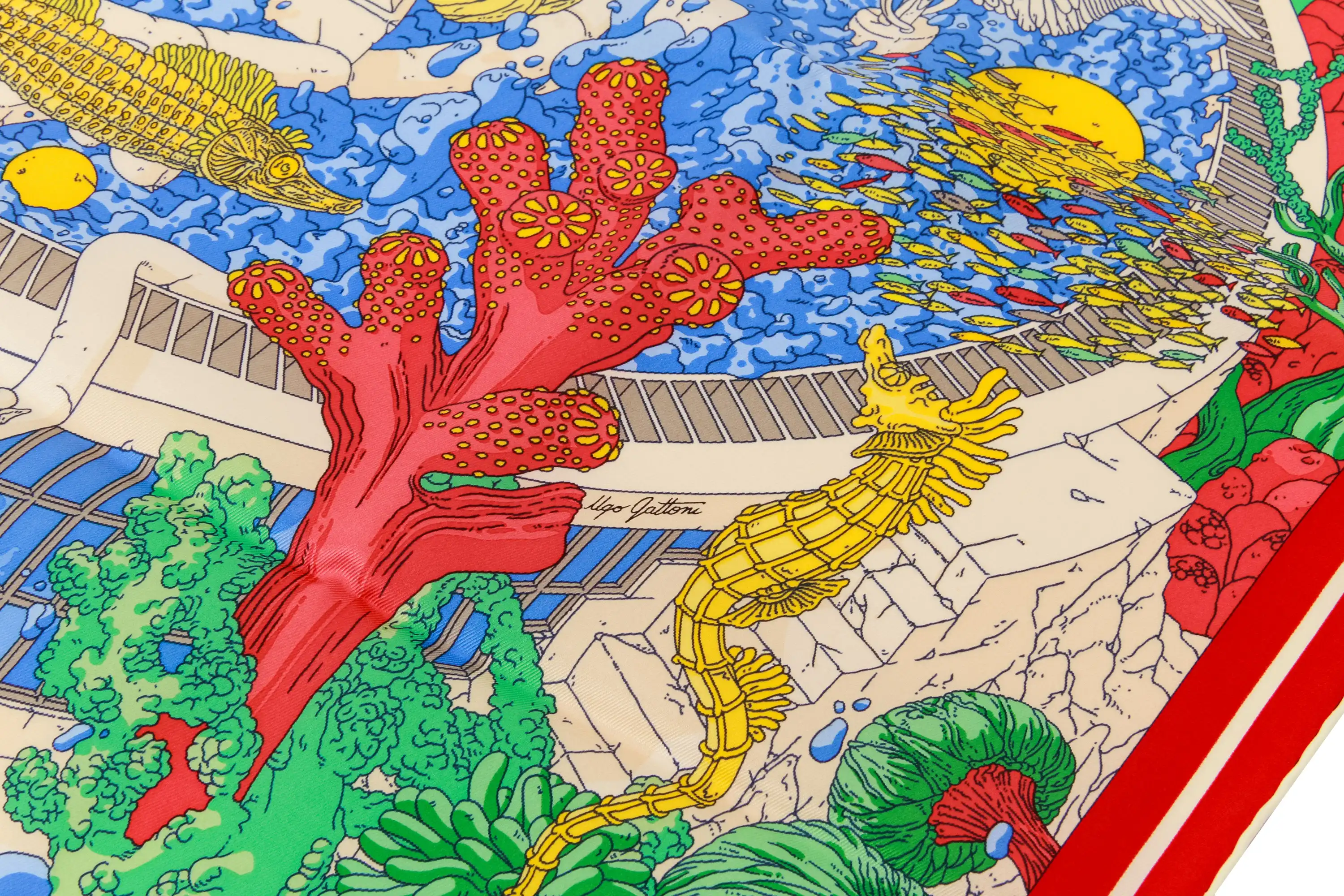 Hermes NIB Ex Libris Atlantis Scarf MD 2 Hermes NIB Ex Libris Atlantis Scarf MD