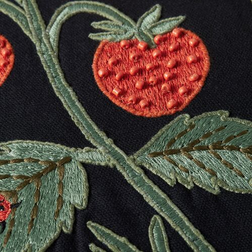 Strawberries Pillow, Black 2 Strawberries Pillow, Black