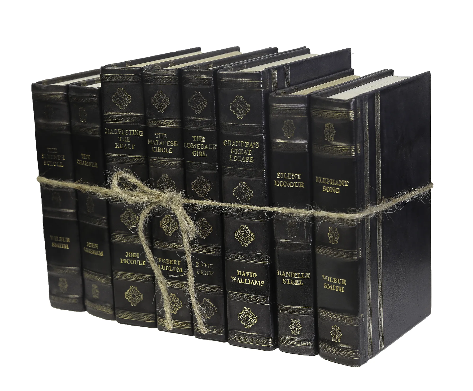 1-Foot Modern Book Bundle, Charcoal Leather
