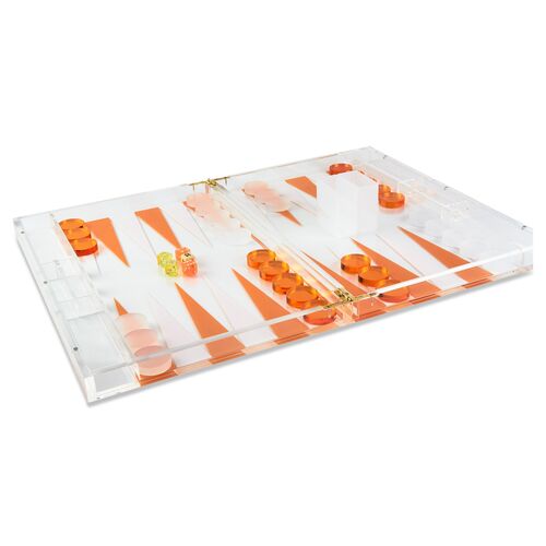Barona Backgammon Set, Orange
