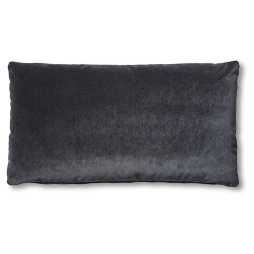 Ada Long Lumbar Pillow, Ebony Velvet