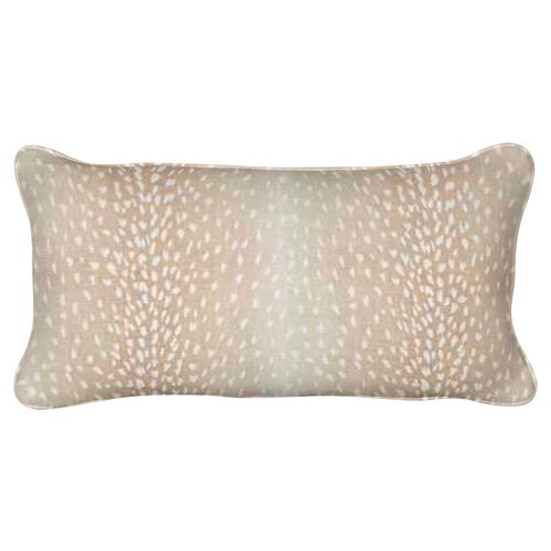 Doeskin 12x20 Lumbar Pillow, Blush/White 1 Doeskin 12x20 Lumbar Pillow, Blush/White