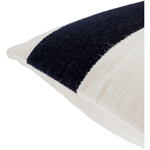 Samuel Wool Stripe Pillow, Ivory/Black 5 Samuel Wool Stripe Pillow, Ivory/Black