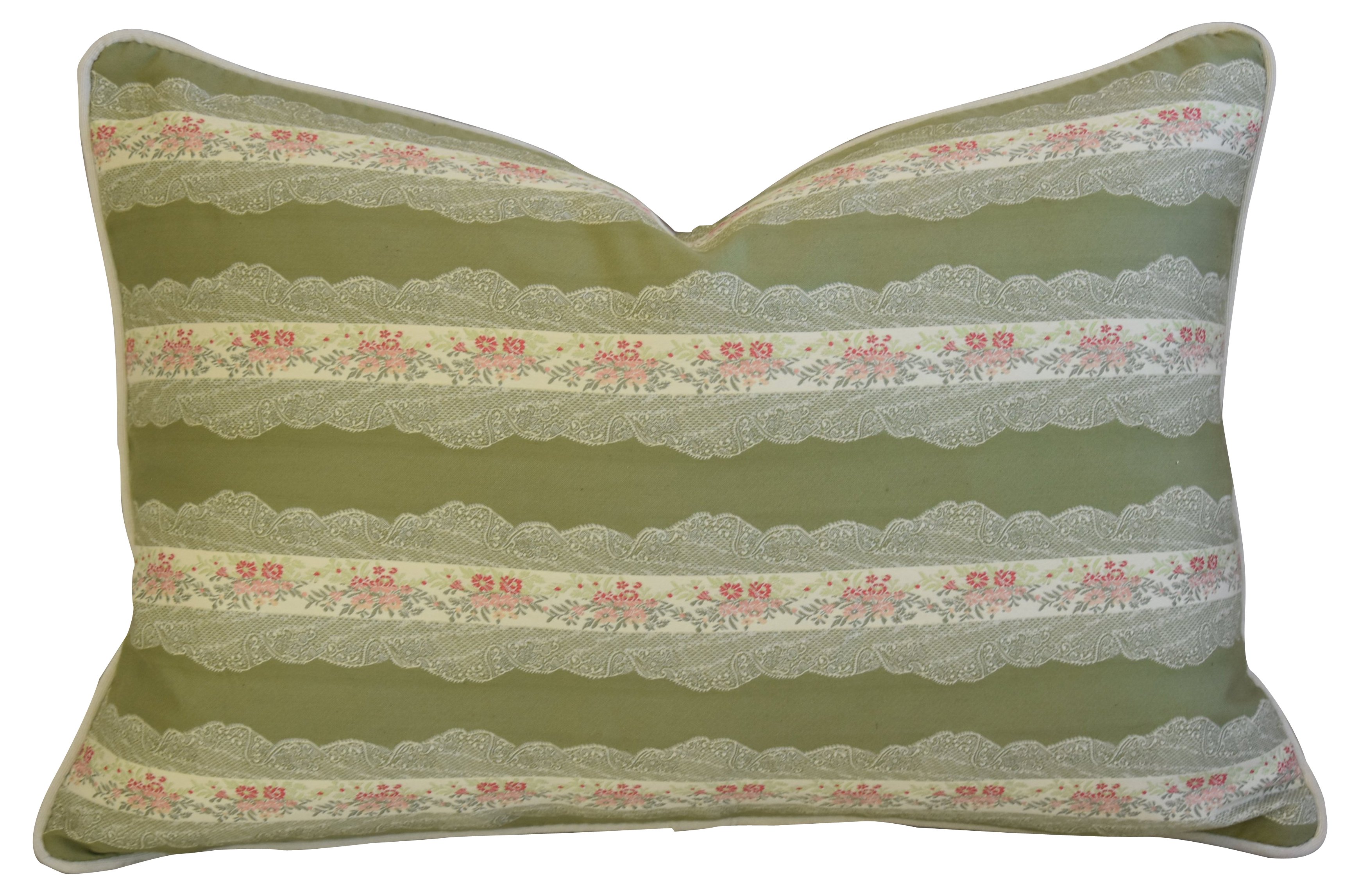Scalamandr?? Floral Lampas Pillows, Pair 4 Scalamandr?? Floral Lampas Pillows, Pair