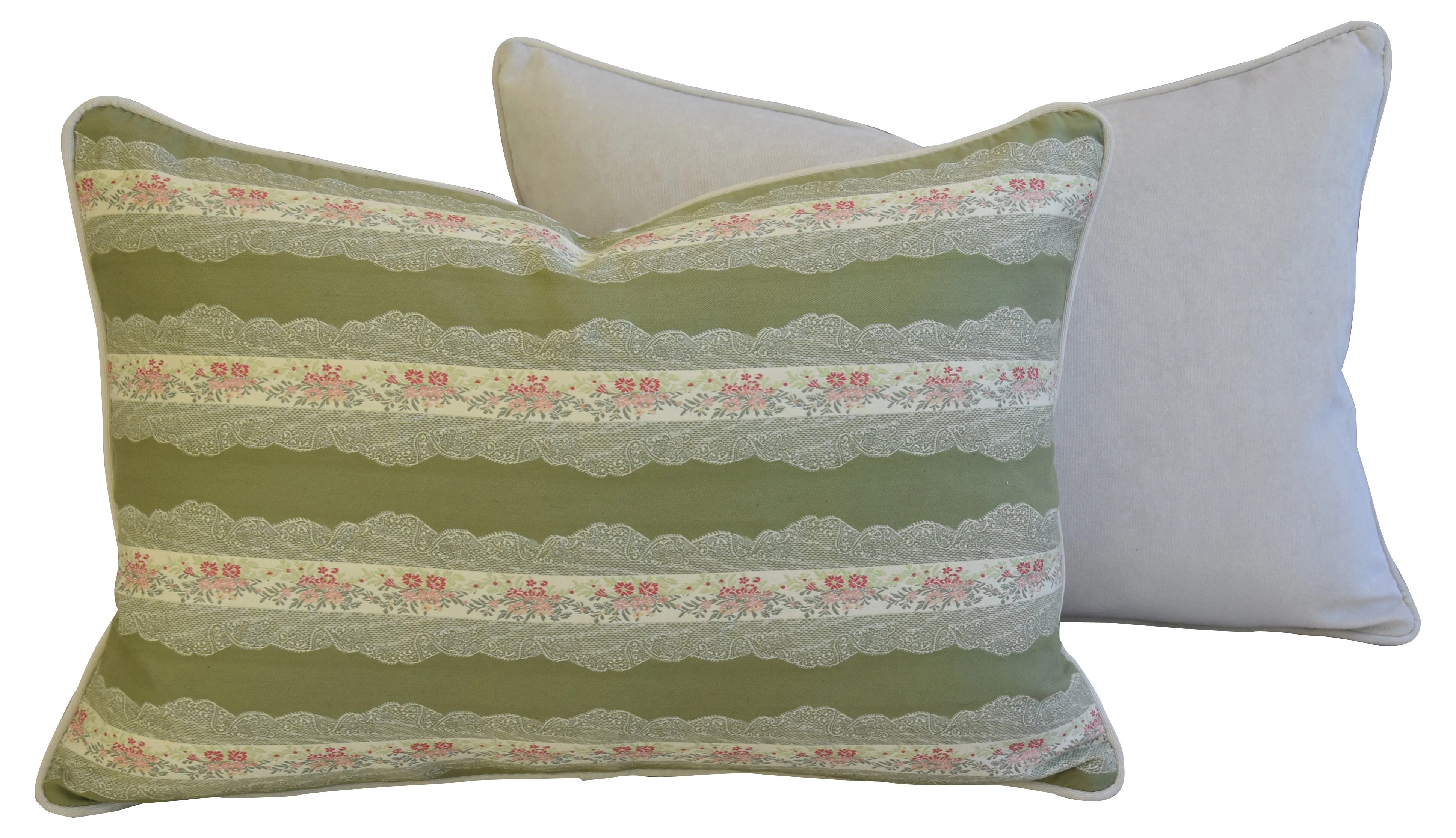 Scalamandr?? Floral Lampas Pillows, Pair 9 Scalamandr?? Floral Lampas Pillows, Pair