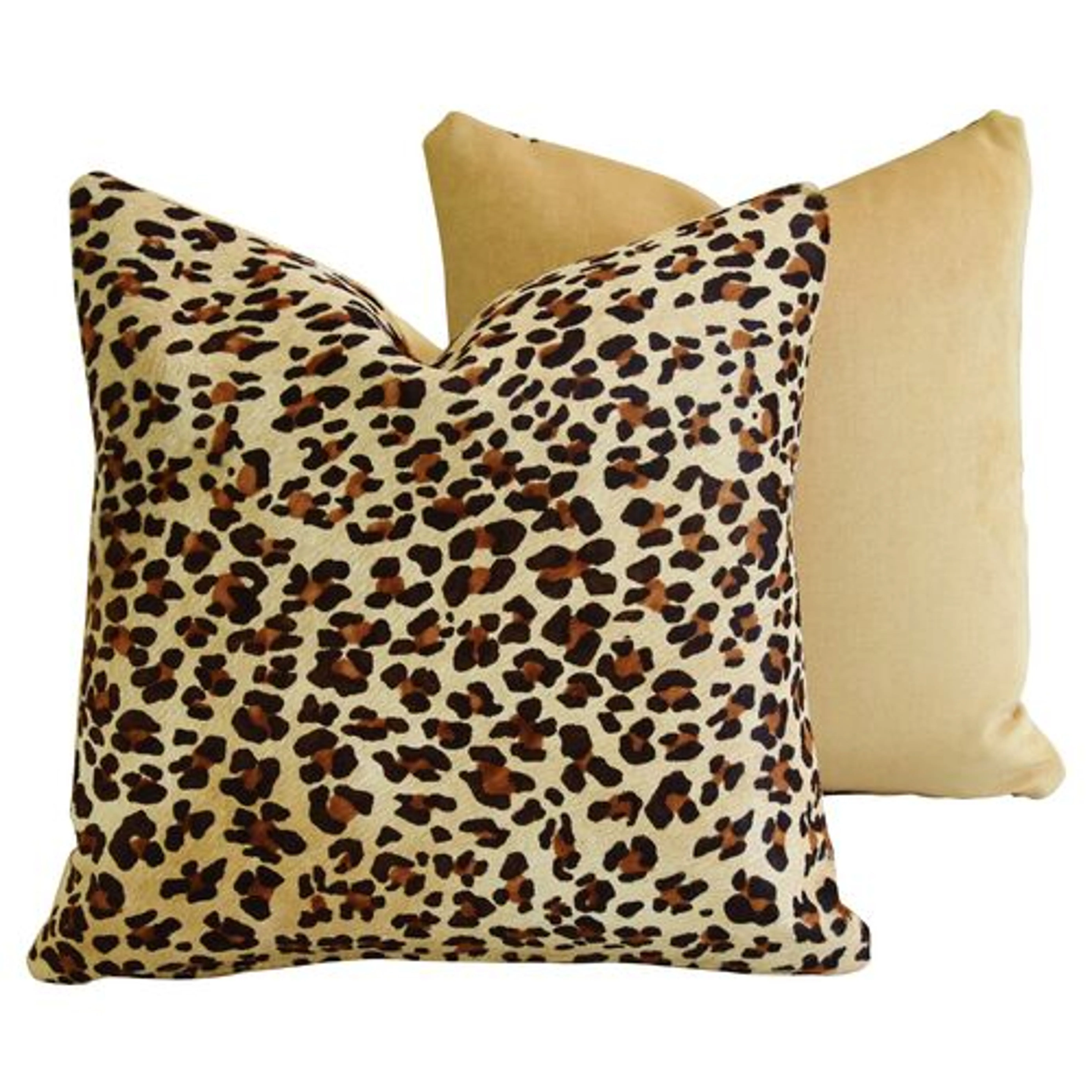 Leopard Spot Cowhide/Velvet Pillows, Pr 4 Leopard Spot Cowhide/Velvet Pillows, Pr