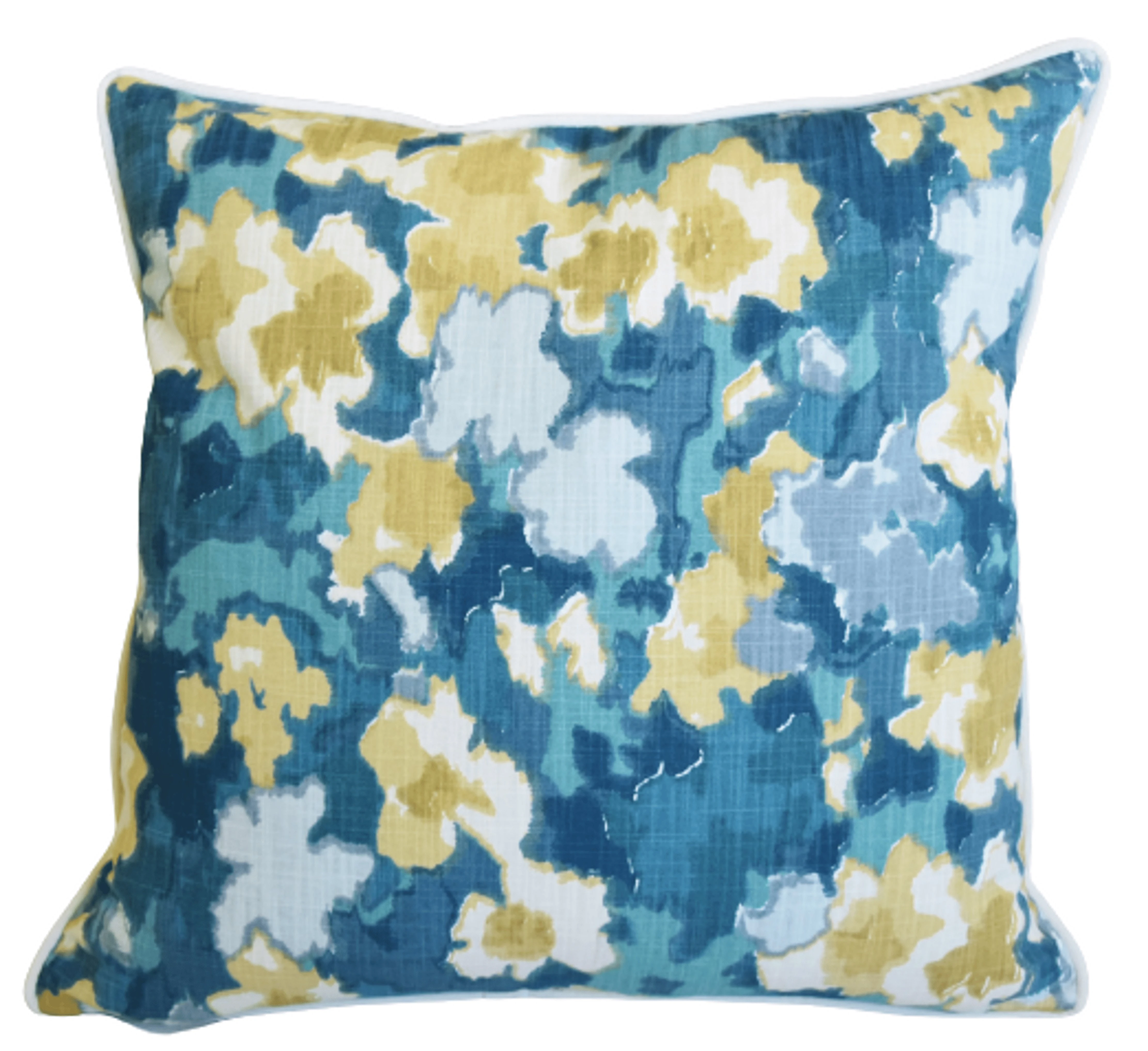 Madcap Cottage Floral Pillow, Blue/Gold 2 Madcap Cottage Floral Pillow, Blue/Gold