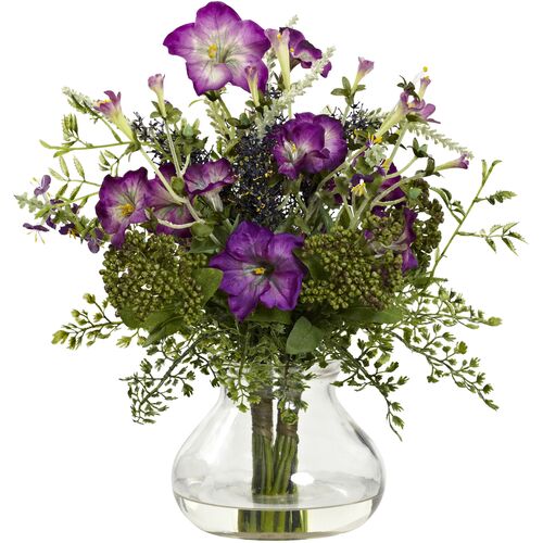 Mixed Morning Glory with Vase 1 Mixed Morning Glory with Vase