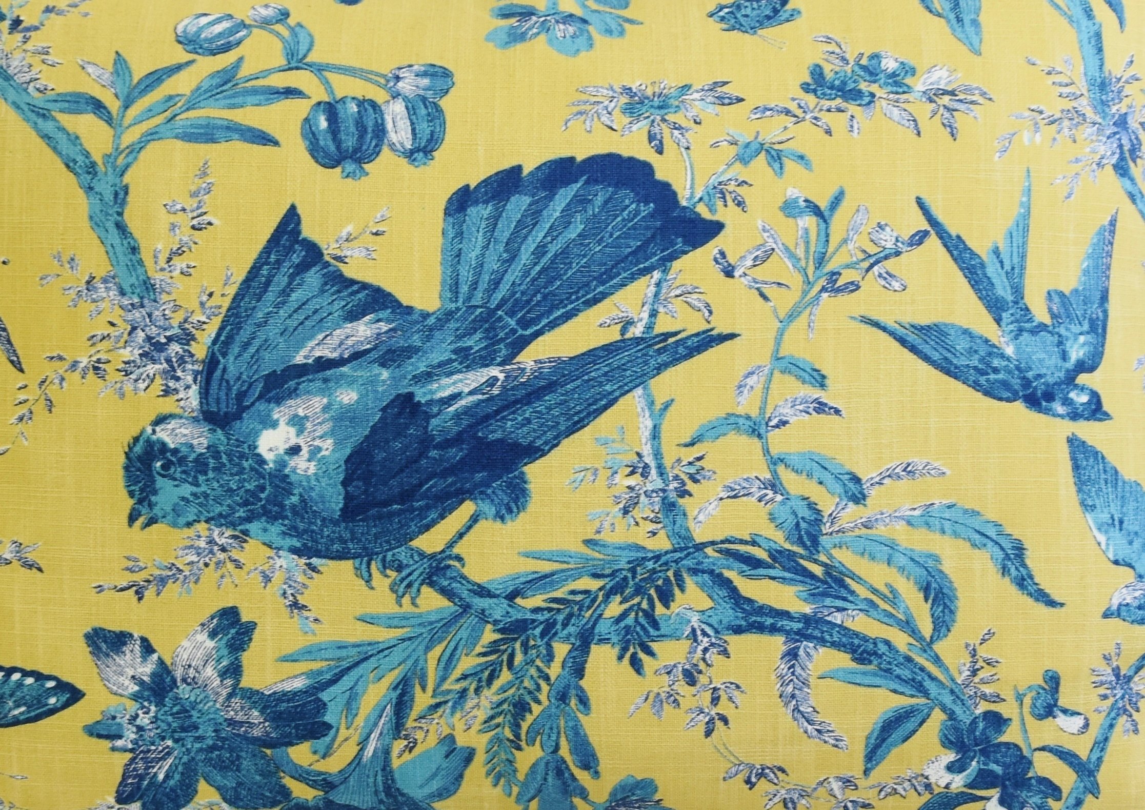 Blue Birds & Butterflies Pillows, Pair 3 Blue Birds & Butterflies Pillows, Pair