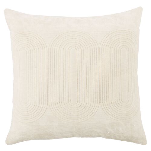Joyce 22x22 Pillow, Cream/Gold 1 Joyce 22x22 Pillow, Cream/Gold
