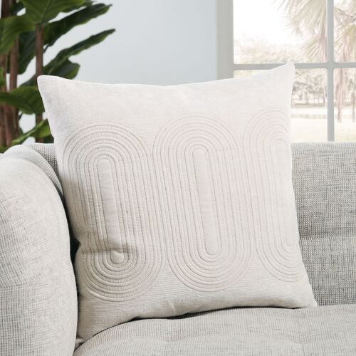 Joyce 22x22 Pillow, Cream/Gold 4 Joyce 22x22 Pillow, Cream/Gold