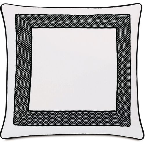 Willa Outdoor 20x20 Pillow, White/Black 1 Willa Outdoor 20x20 Pillow, White/Black