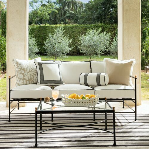 Willa Outdoor 20x20 Pillow, White/Black 5 Willa Outdoor 20x20 Pillow, White/Black
